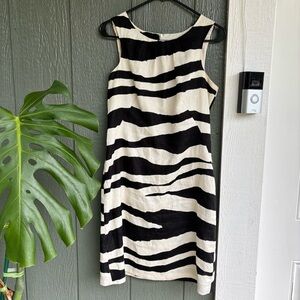 90s Tweeds Linen Zebra Stripe Sheath Dress Size 6